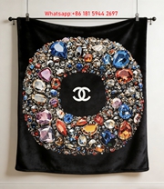 Chanel Inspired Luxury Diamond Art Flannel Throw Blanket IMG_7356